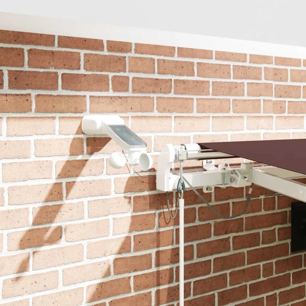 vidaXL barna automata kihúzható LED-es napellenző 450 x 300 cm