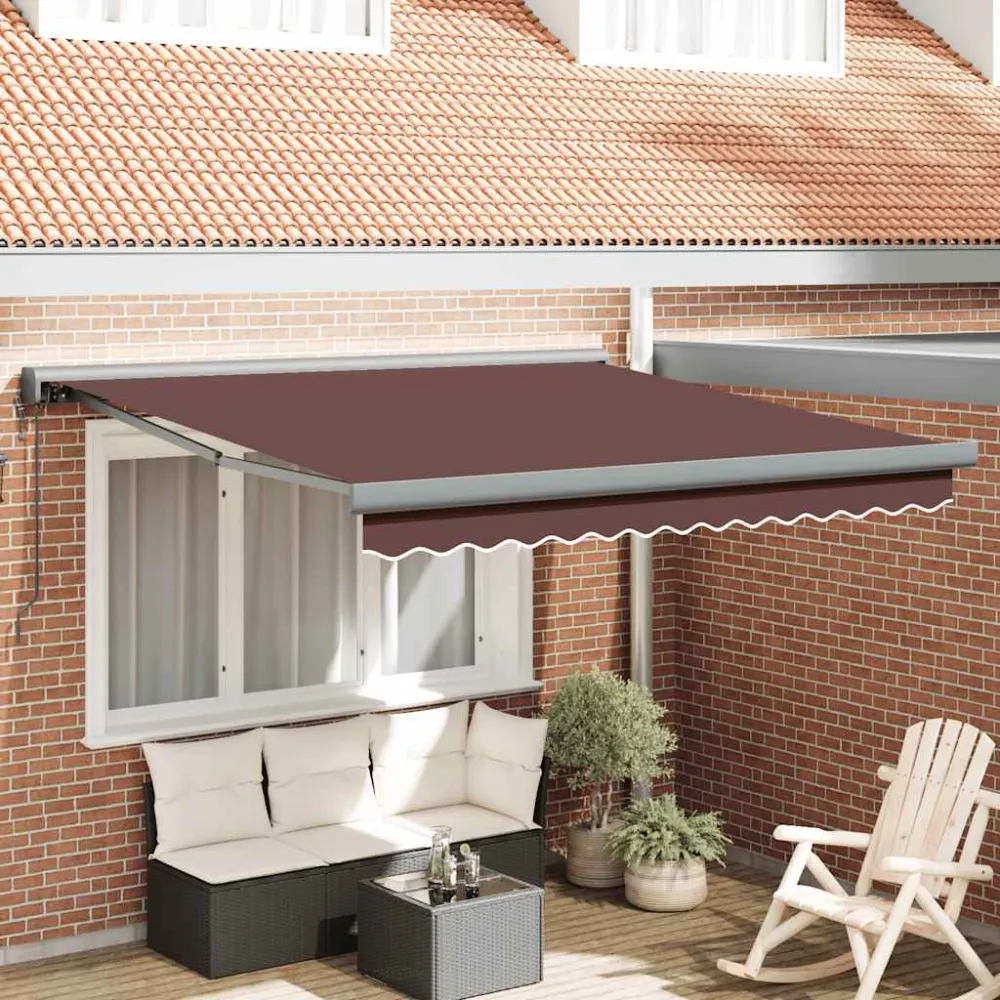 vidaXL barna automata kihúzható napellenző 300x250 cm
