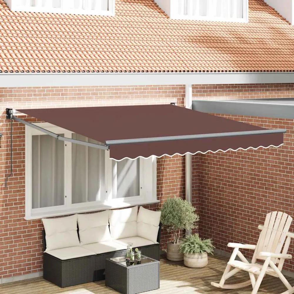 vidaXL barna kézzel kihúzható napellenző 300 x 250 cm