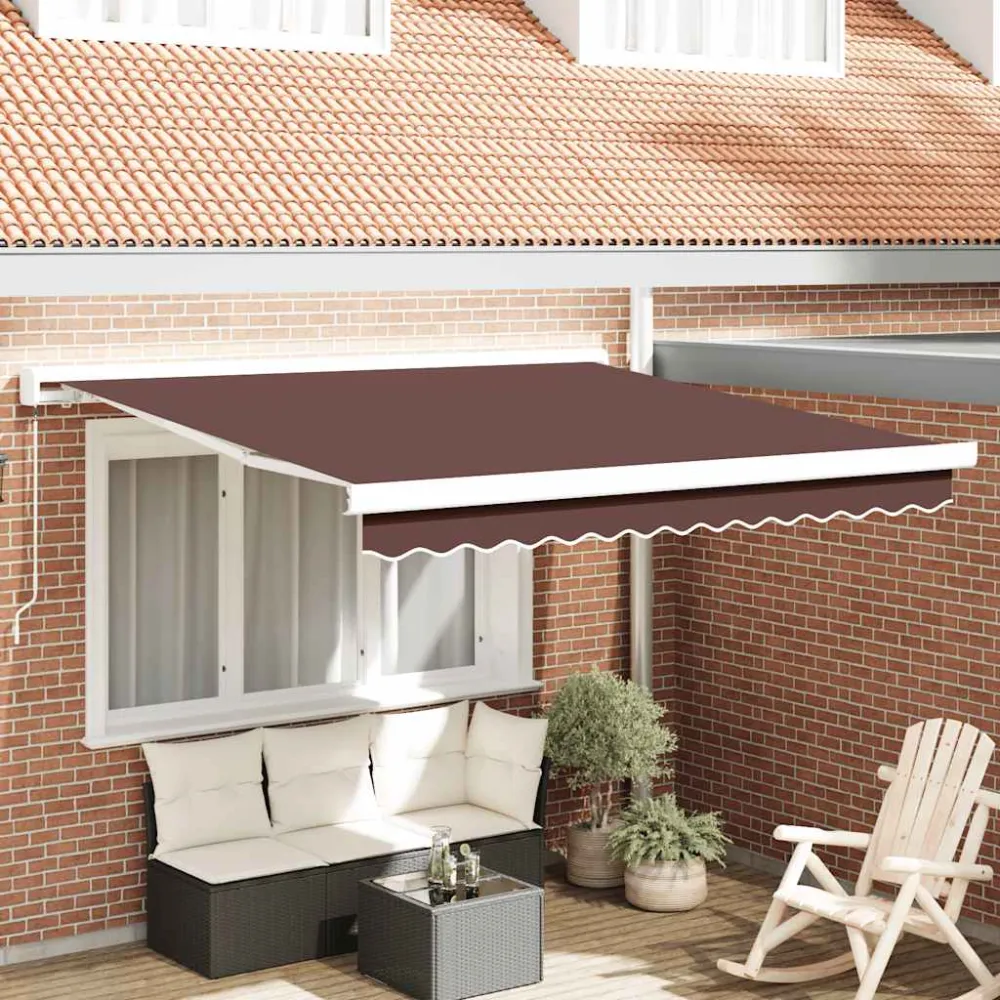 vidaXL barna kézzel kihúzható napellenző 300 x 250 cm