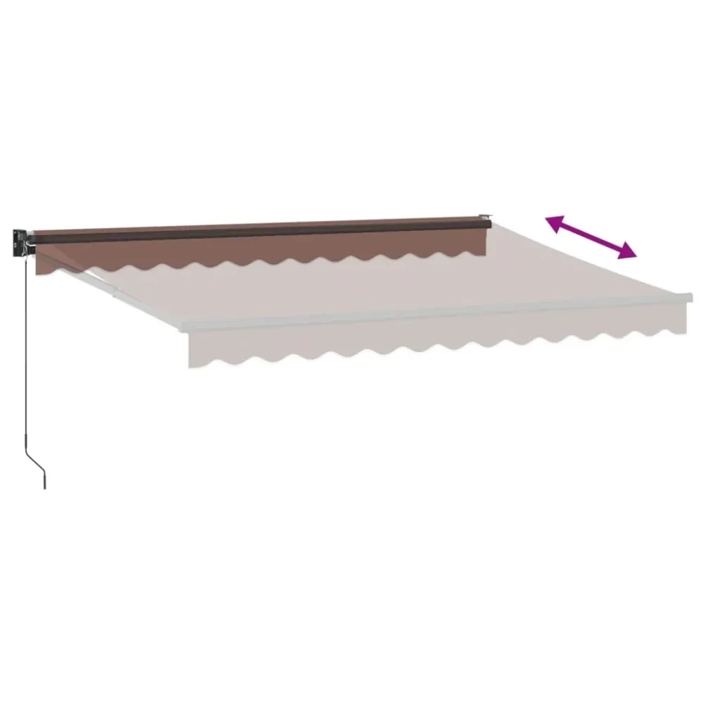 vidaXL barna kézzel kihúzható napellenző 350 x 250 cm