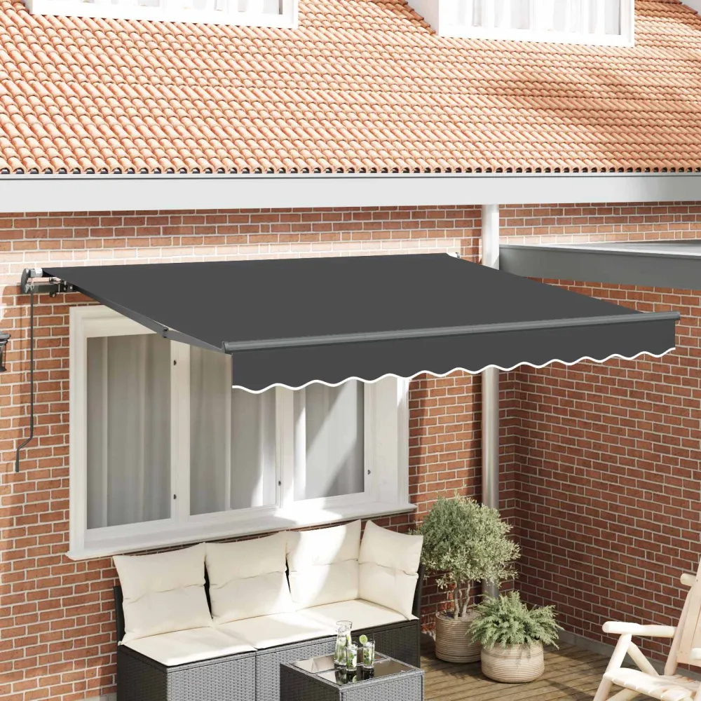 vidaXL Behúzható napellenző Antracit 300 x 200 cm szövet