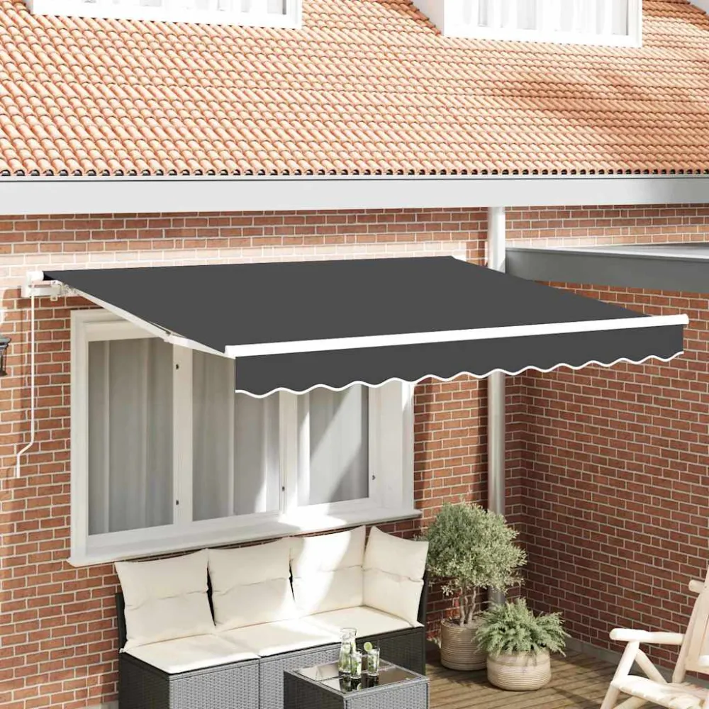 vidaXL Behúzható napellenző Antracit 300 x 200 cm szövet