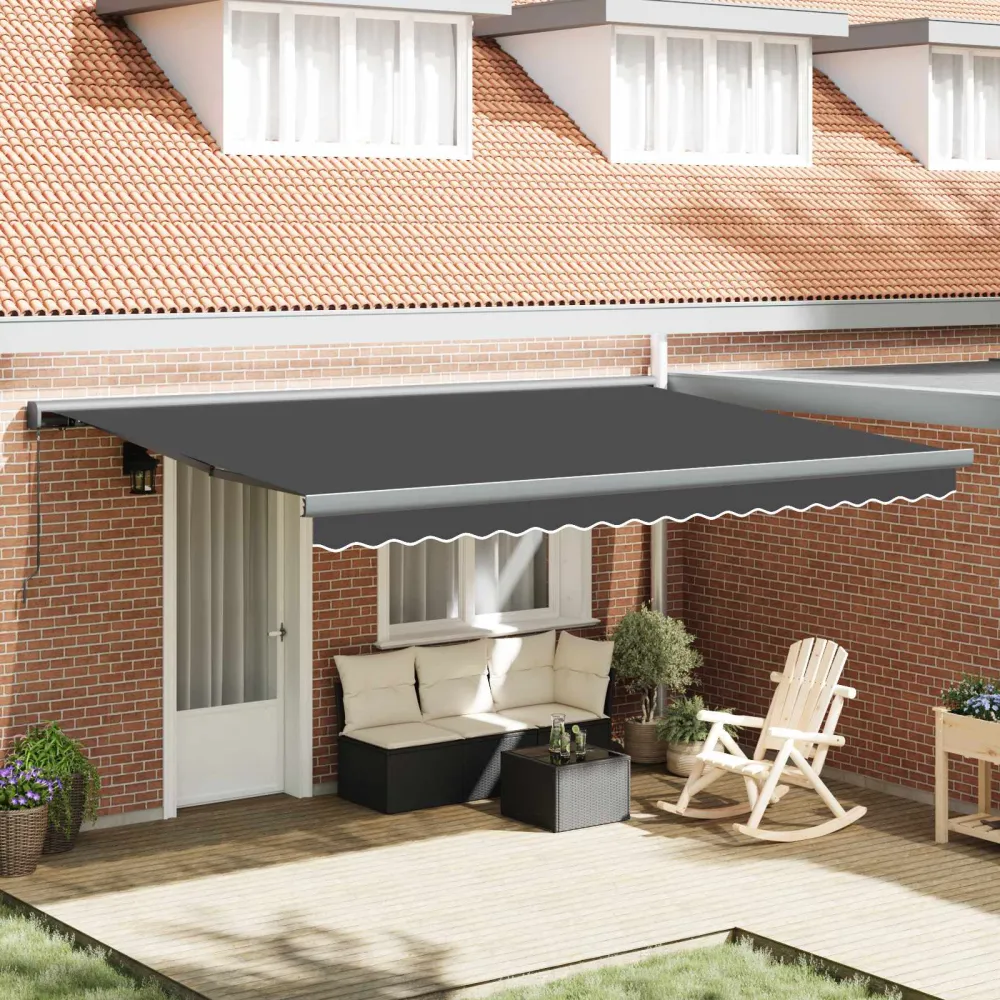vidaXL Behúzható napellenző Antracit és szürke 400 × 300 cm