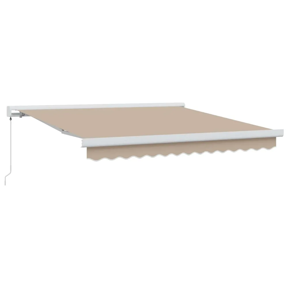 vidaXL Behúzható napellenző Bézs 350 x 250 cm Szövet és Fém