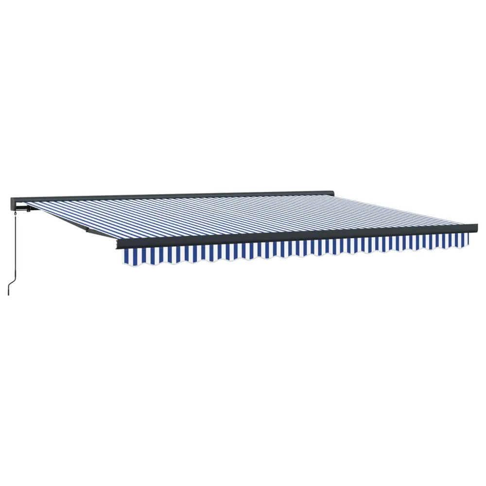 vidaXL Behúzható napellenző Kék és Fehér 400 × 300 cm