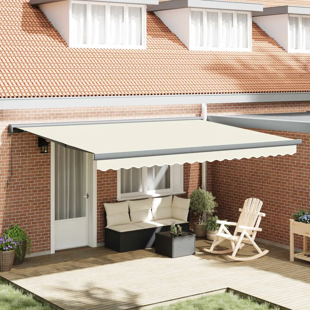 vidaXL Behúzható napellenző Krém és Szürke 400 × 300 cm