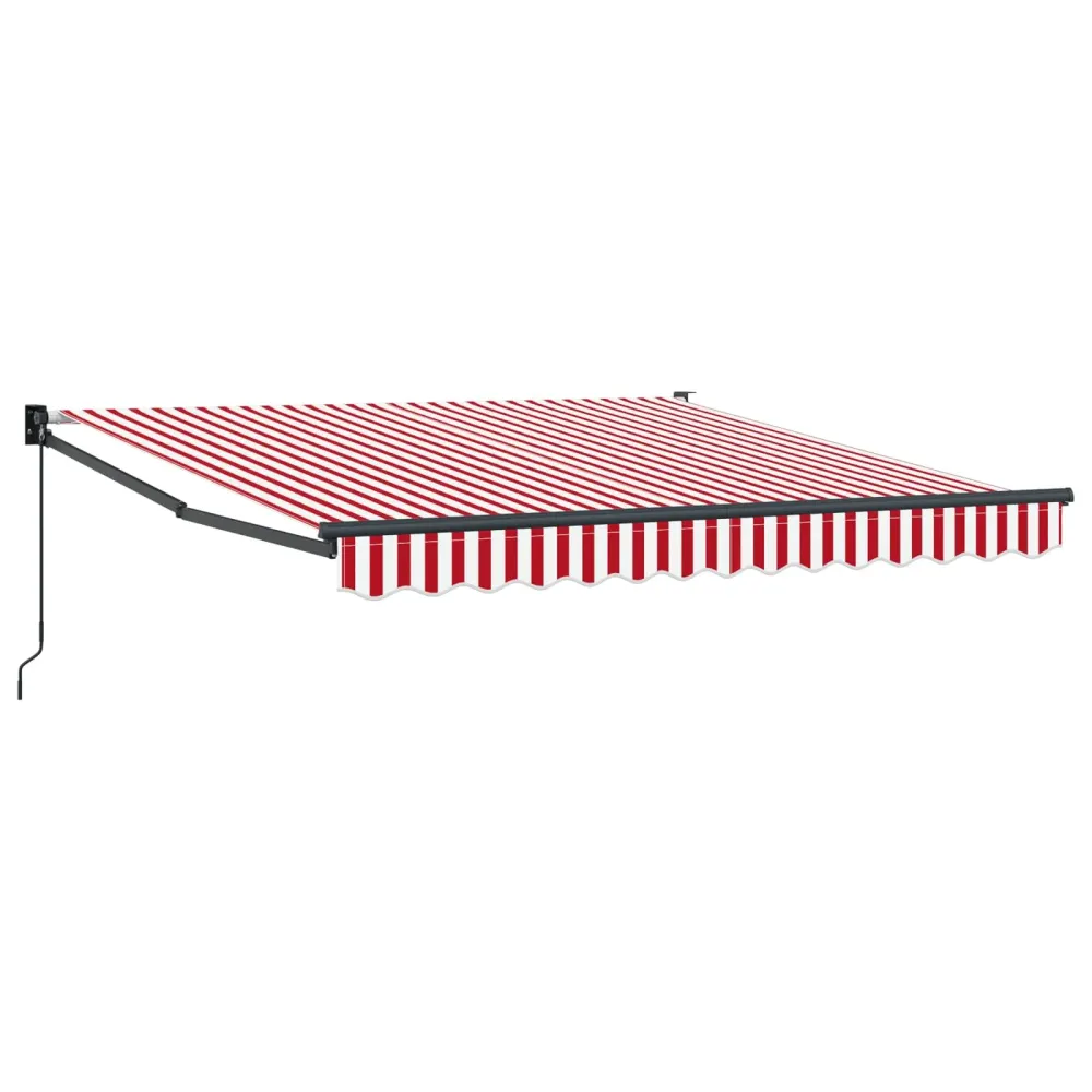 vidaXL Behúzható napellenző Piros és Fehér 300 x 250 cm