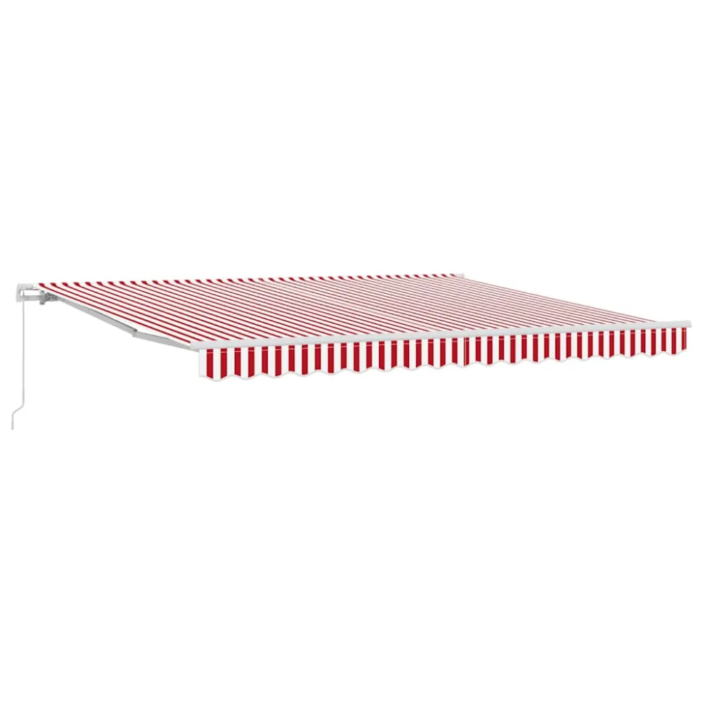vidaXL Behúzható napellenző Piros és Fehér 400 × 350 cm