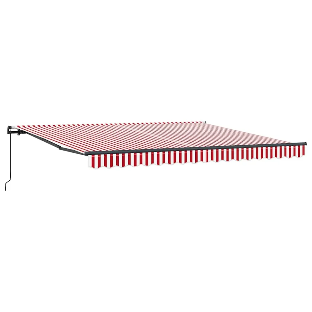 vidaXL Behúzható napellenző Piros és Fehér 400 × 350 cm