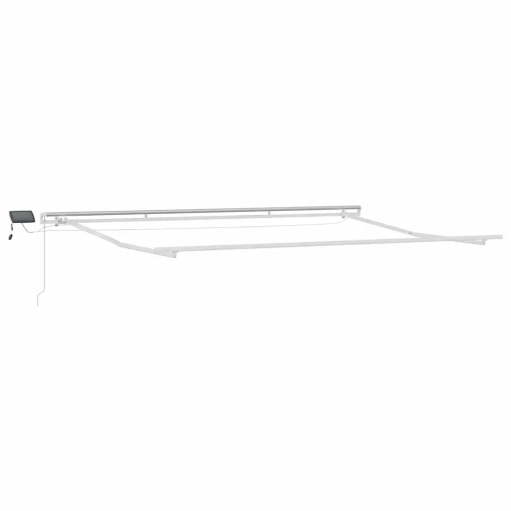 vidaXL Behúzható napellenző Piros és Fehér 500 × 350 cm Szövet és Acél