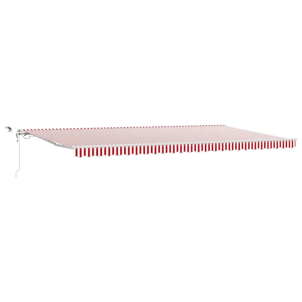 vidaXL Behúzható napellenző Piros és Fehér 600 × 300 cm