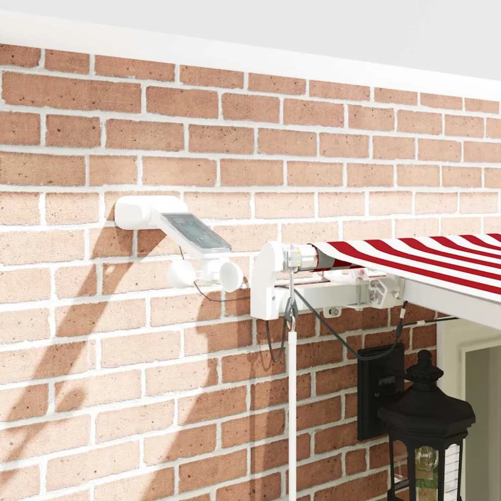 vidaXL Behúzható napellenző Piros és Fehér 600 × 300 cm