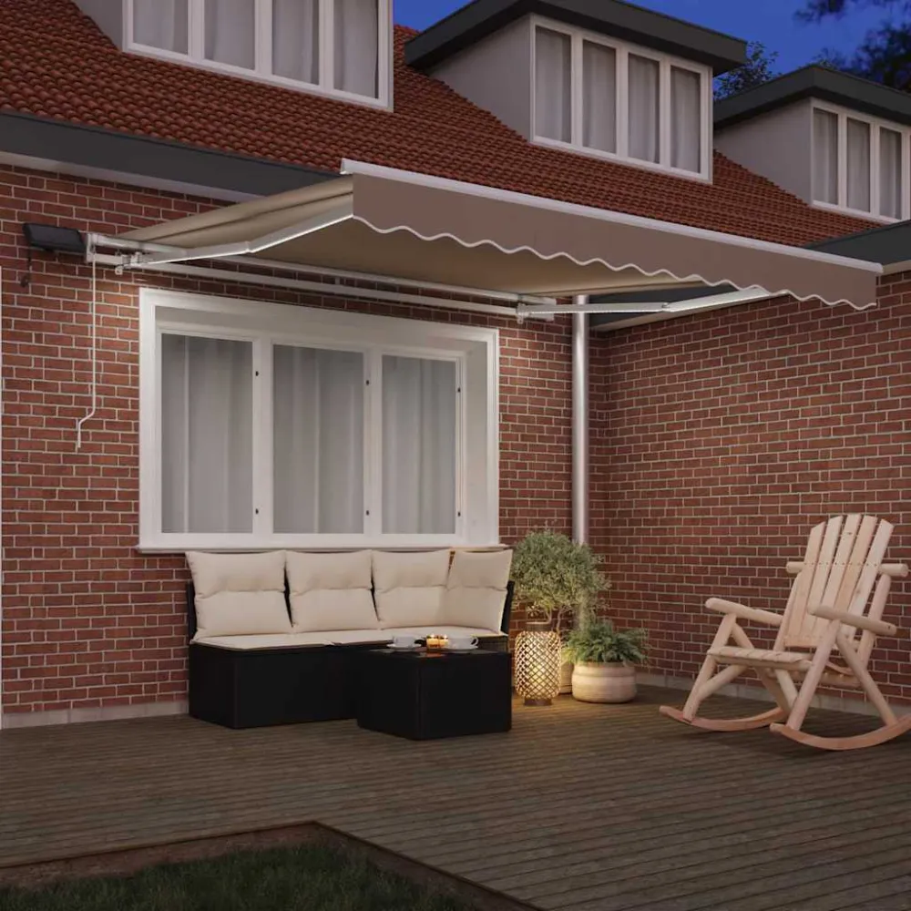 vidaXL Behúzható napellenző tartalmaz Bézs 300 x 250 cm szövet