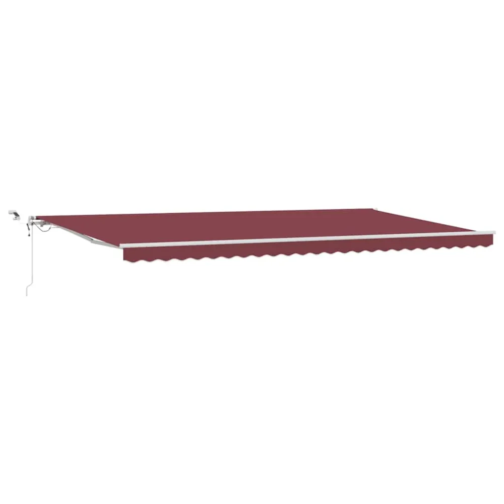 vidaXL burgundi vörös automata kihúzható LED-es napellenző 600x300 cm