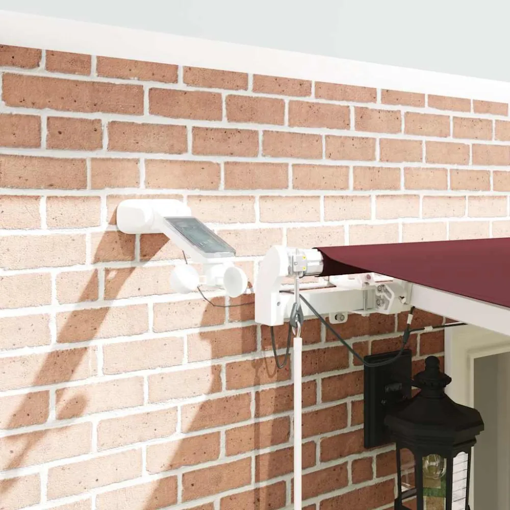 vidaXL burgundi vörös automata kihúzható LED-es napellenző 600x300 cm