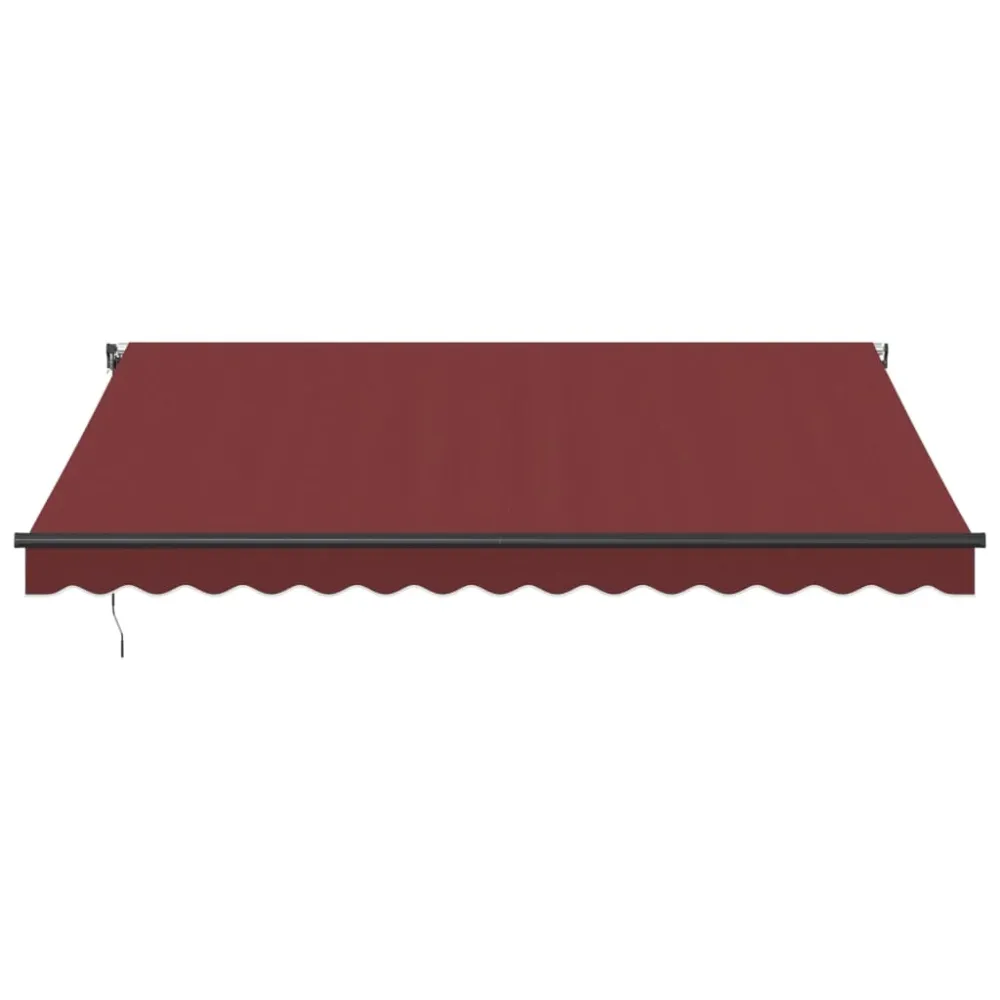 vidaXL burgundi vörös automata kihúzható LED-es napellenző 400x350 cm
