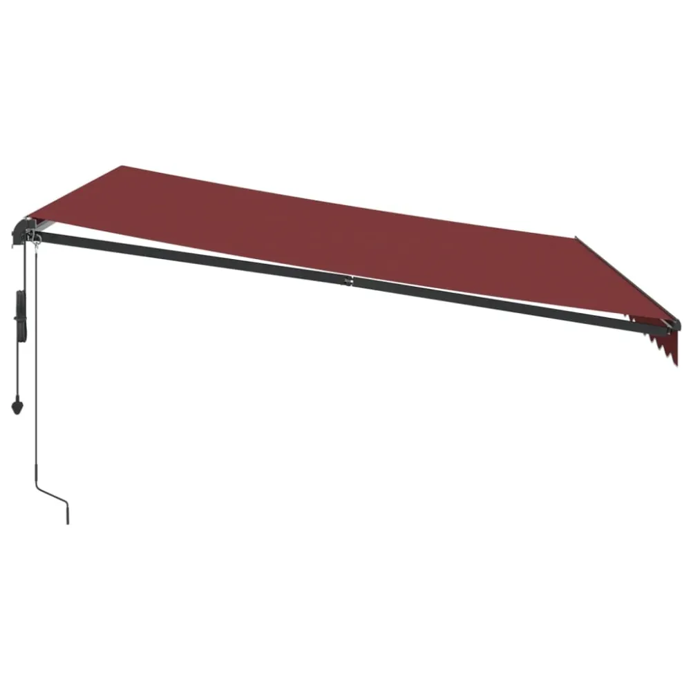 vidaXL burgundi vörös automata kihúzható LED-es napellenző 400x350 cm