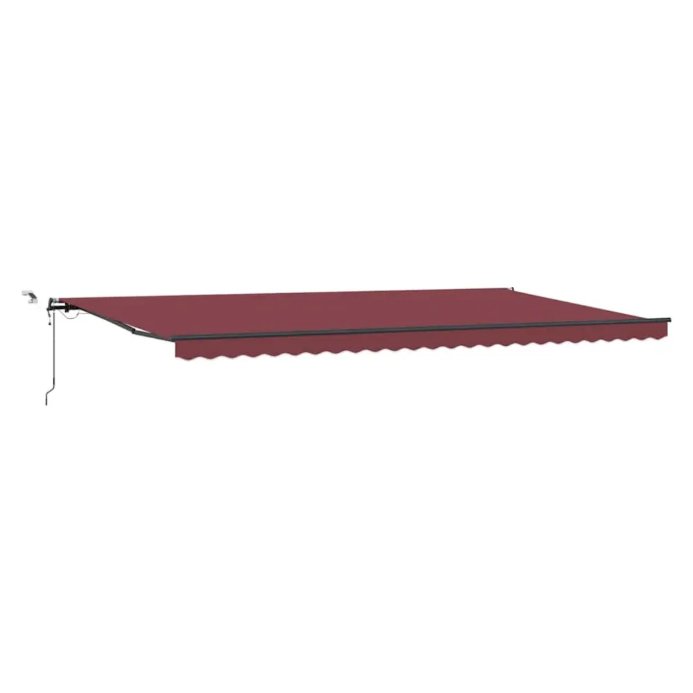vidaXL burgundi vörös automata kihúzható LED-es napellenző 600x300 cm