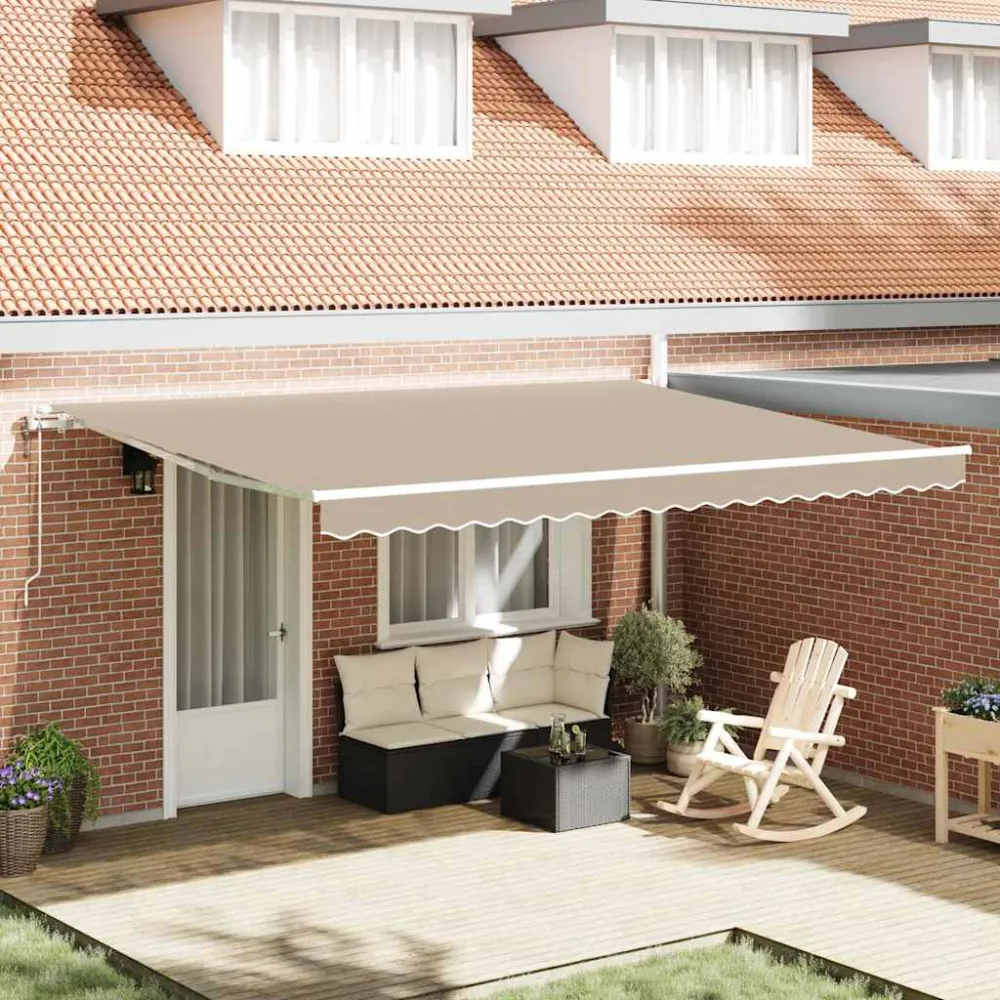 vidaXL Elektromos Kihúzható Napernyő Bézs 450 × 350 cm