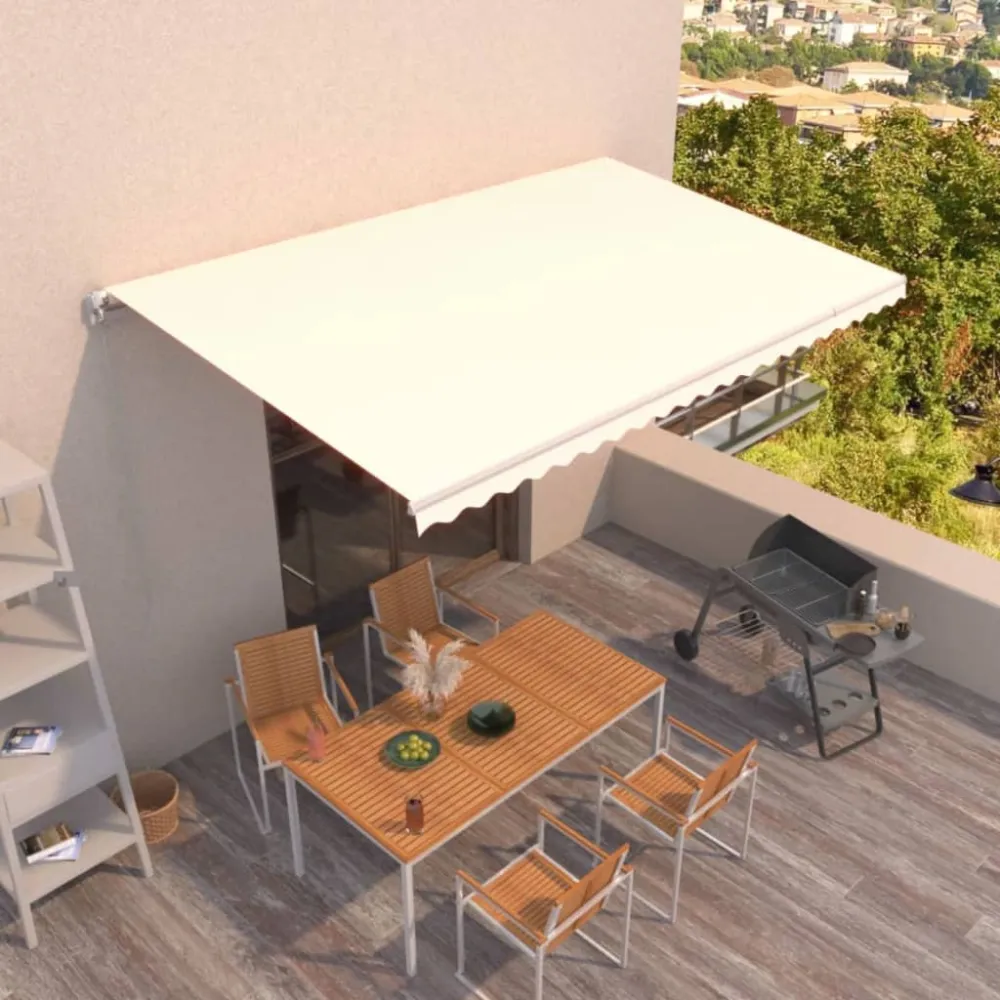 vidaXL krémszínű kézzel kihúzható napellenző 500 x 300 cm