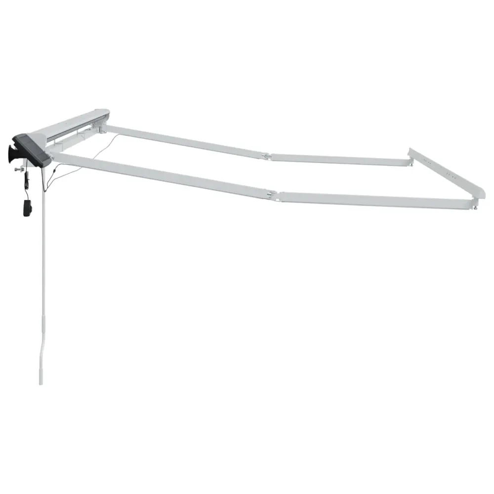 vidaXL Kézi napellenző keret LED világítással Fehér 2,5 x 2 m