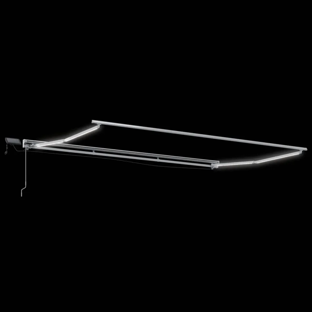 vidaXL Kézi napellenző keret LED világítással 4,5 × 3,5 m