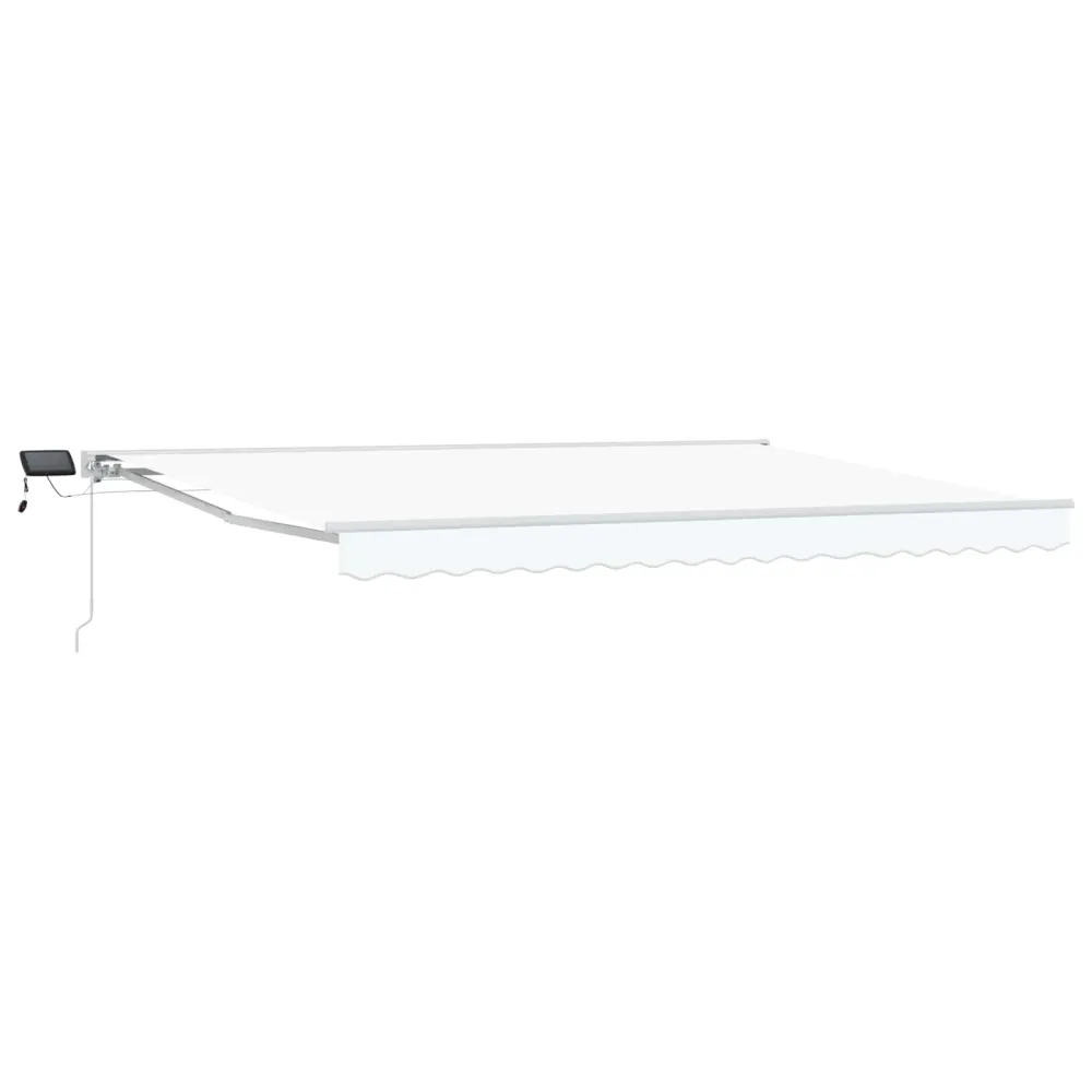 vidaXL Kézi napellenző keret LED világítással Fehér 5 × 3,5 m