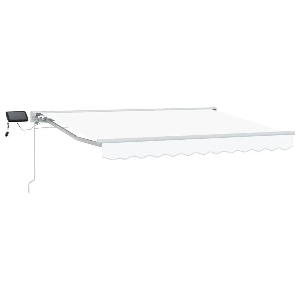 vidaXL Kézi napellenző keret LED világítással Fehér 3 x 2,5 m