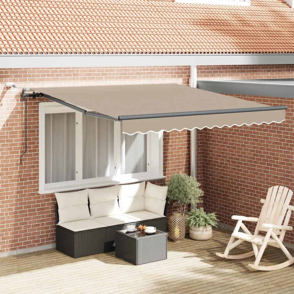 vidaXL Napernyő Anyag tartalmaz Bézs 300 x 250 cm Poliészter