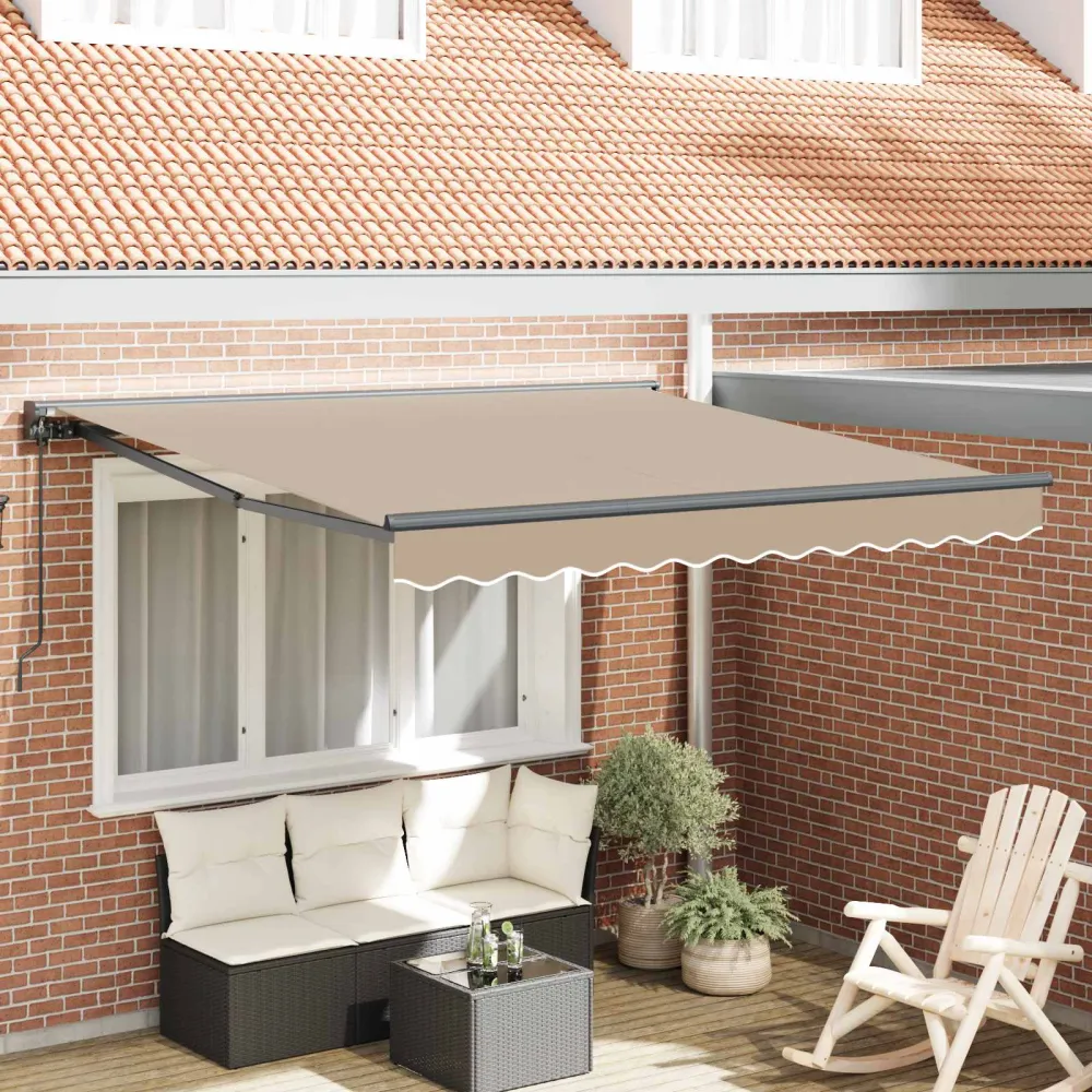 vidaXL Napernyő keret Bézs 300 x 250 cm Poliészter PU bevonattal