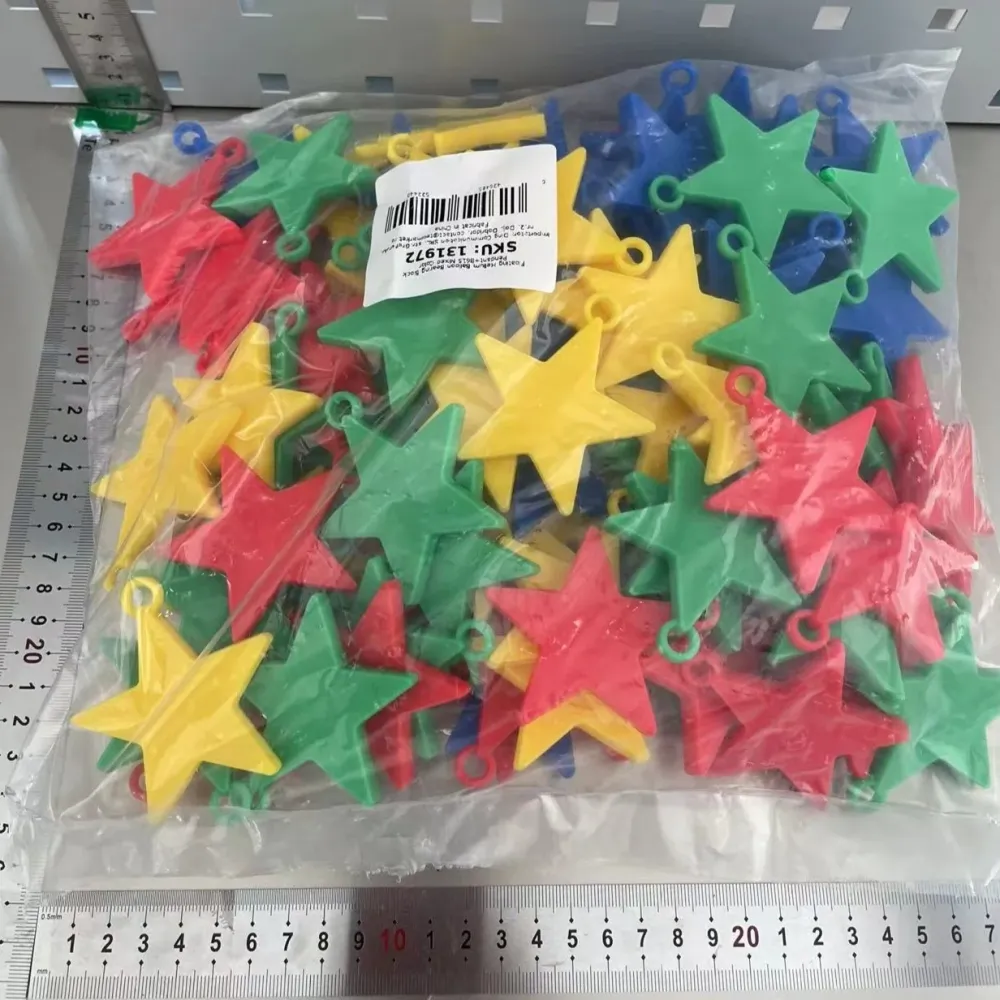 4 darab héliumos lufi súly, Vivimall, 32 gramm, 8 gramm/db, műanyag, csillag alakú, többszínű