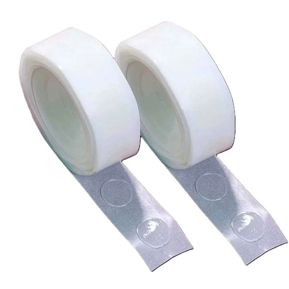 Kétoldalas Ragasztószalag, Vivimall, Léggömbök Ragasztásához, 100 db, 1,2 cm Átmérőjű Körök, Átlátszó