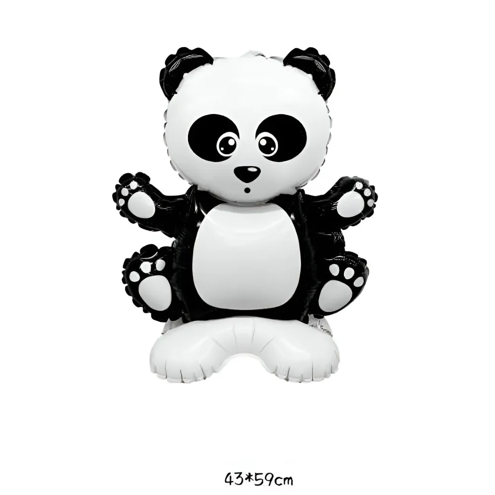 Fólia lufi, Vivimall, Állatfigurák, Panda modell, 43x59 cm, Egyedi csomagolás, Szívószál mellékelve, Levegővel vagy hélium...