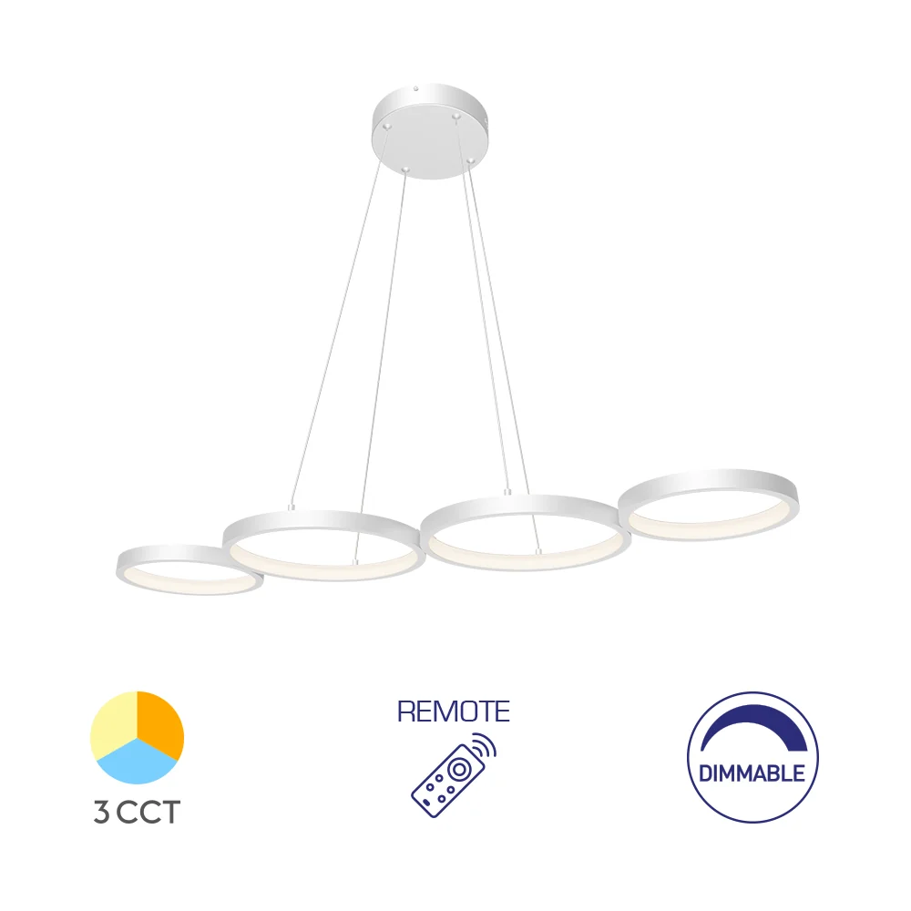 LED Mennyezeti lámpa, Függeszték (csillár) Fehér 60W 6050Lm IP20 230V 3IN1 állítható színhőmérséklet ,fényerőszabályozható...