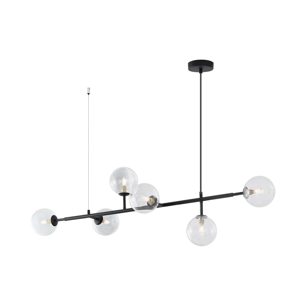 Mennyezeti Függeszték Fekete Gömb üvegbúrával 6xG9 foglalattal 220-240V 50/60Hz BV01-00121
