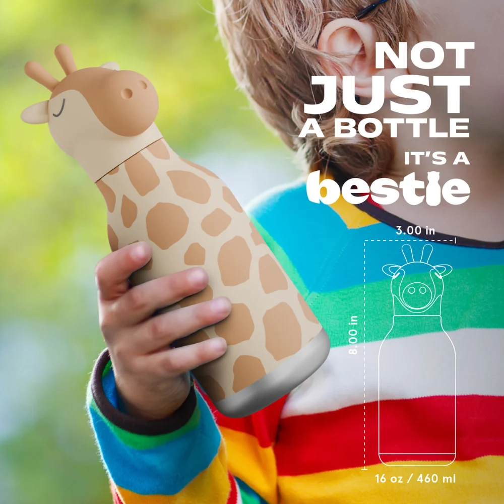 Asobu Termikus palack szívószállal Bestie - Zsiráf 460 ml