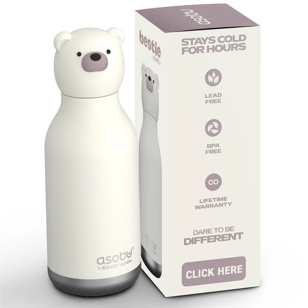 Asobu Termál palack szívószállal Bestie - Polar Bear 460 ml