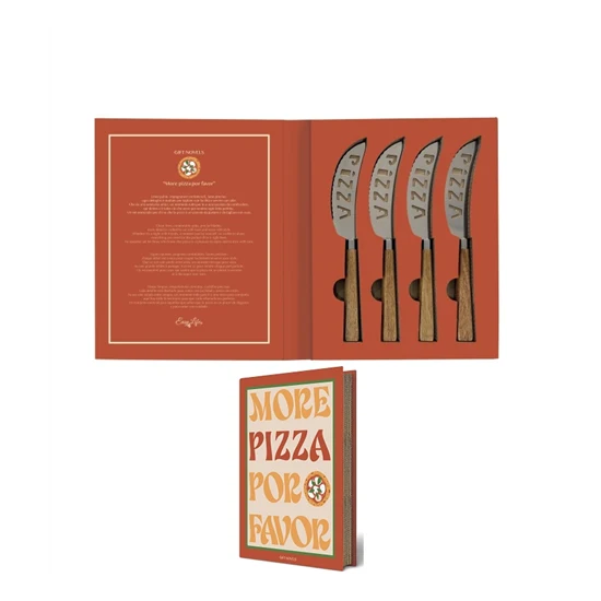 Pizzakés ajándék készlet 4 db-os készlet díszdobozban