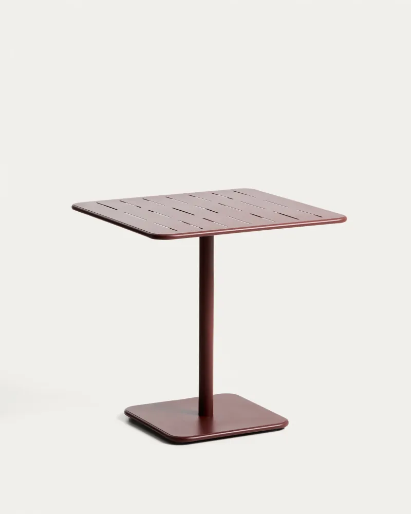 Brai kültéri asztal burgundi galvanizált acél 70 x 70cm