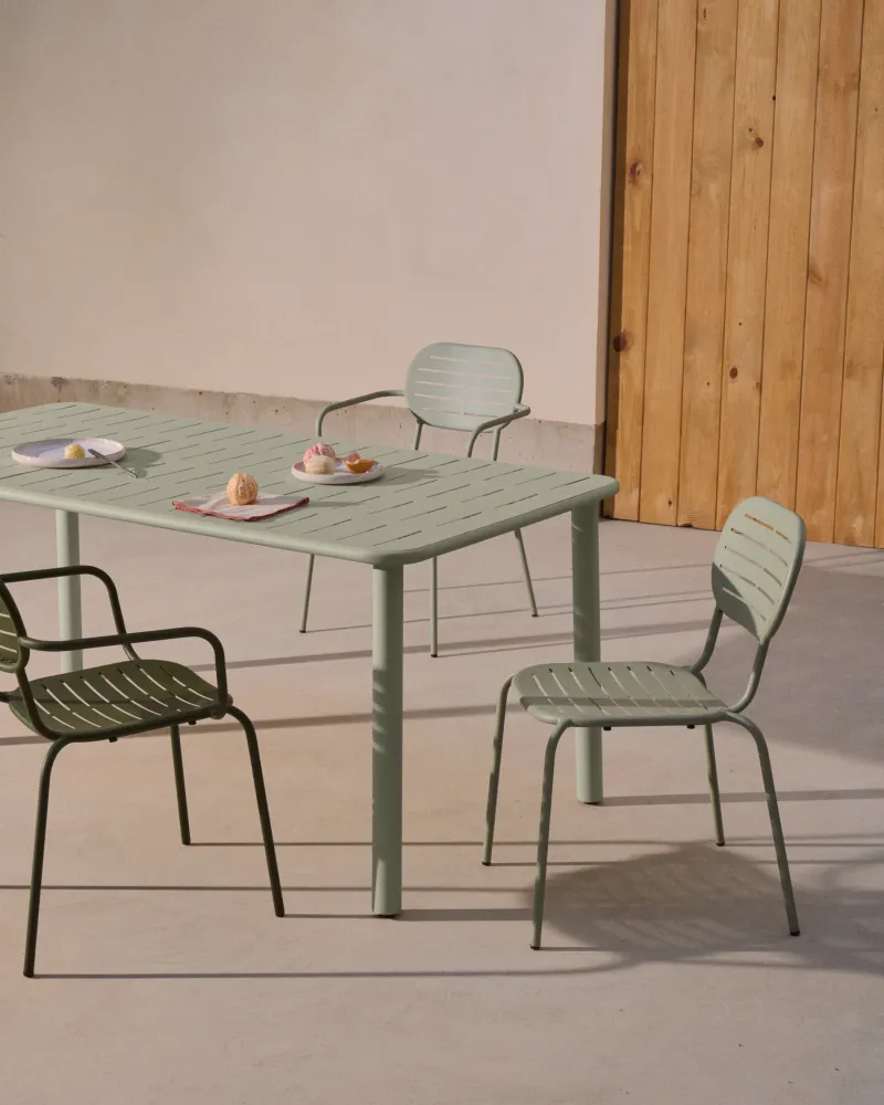 Brai kültéri asztal türkiz galvanizált acél 180 x 90cm