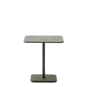 Brai kültéri asztal zöld galvanizált acélból 70 x 70cm