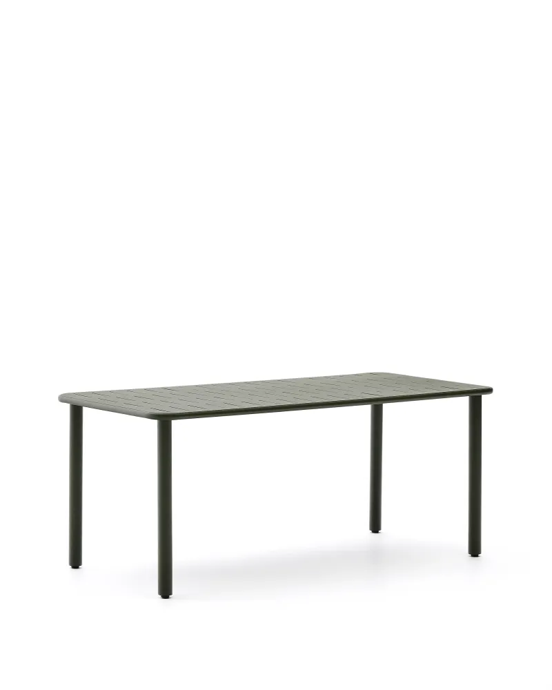 Brai kültéri asztal zöld galvanizált acélból 180 x 90cm
