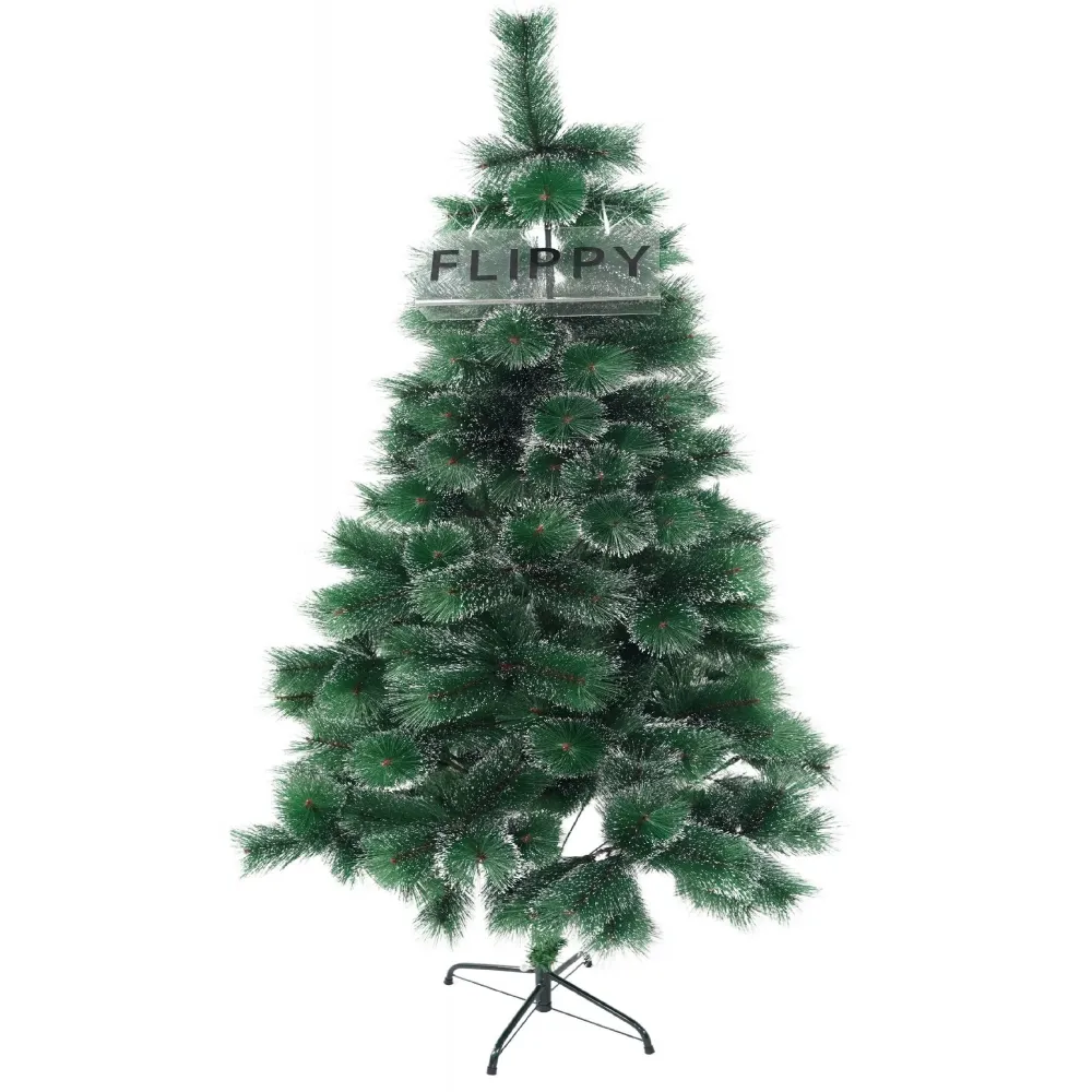 Hóval fedett műfenyő, fenyő típus, 210 cm magas, 115 cm átmérőjű, 350 ág 12 cm-es 3D tűkkel, Vivimall, zöld, havas végekke...