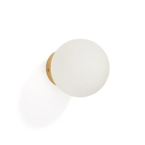 Brisia fém falilámpa brushed réz befejezéssel és 1 matt üveg gömbbel Ø15cm