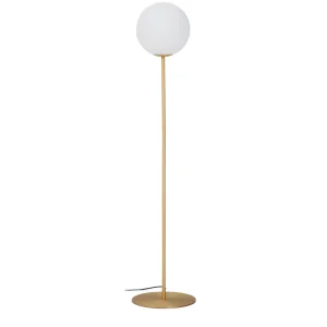 Brisia fém állólámpa brushed réz befejezéssel és 1 matt üveg gömbbel Ø30cm
