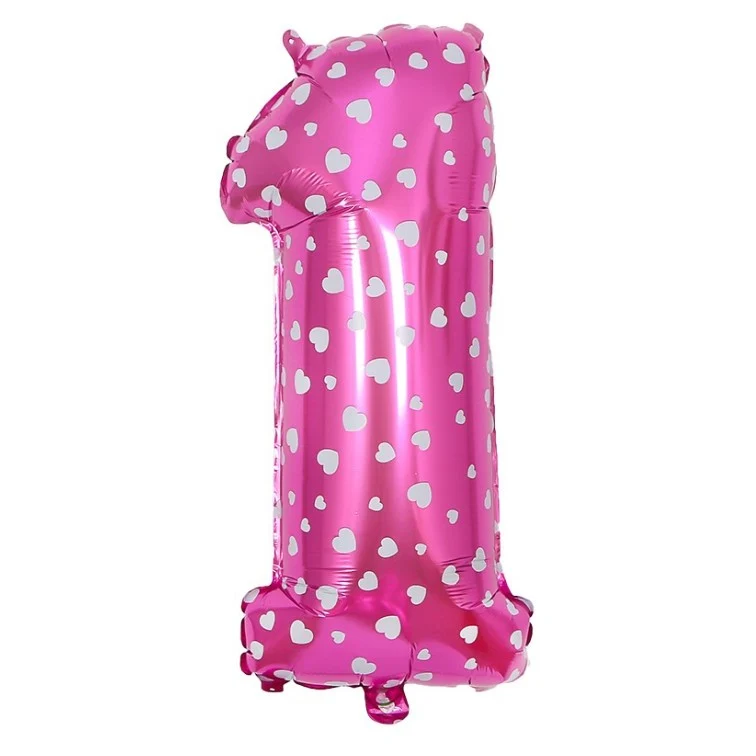 Fém fólia lufi figura, szívek mintával, születésnapi téma 80 cm, egyedi csomagolás, szívószállal, felfújható levegővel vag...