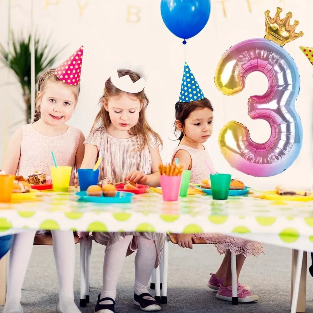 Fém fólia lufi, Színátmenetes számfigura, születésnapi témájú 80 cm, egyedi csomagolás, szívószállal, felfújható levegővel...