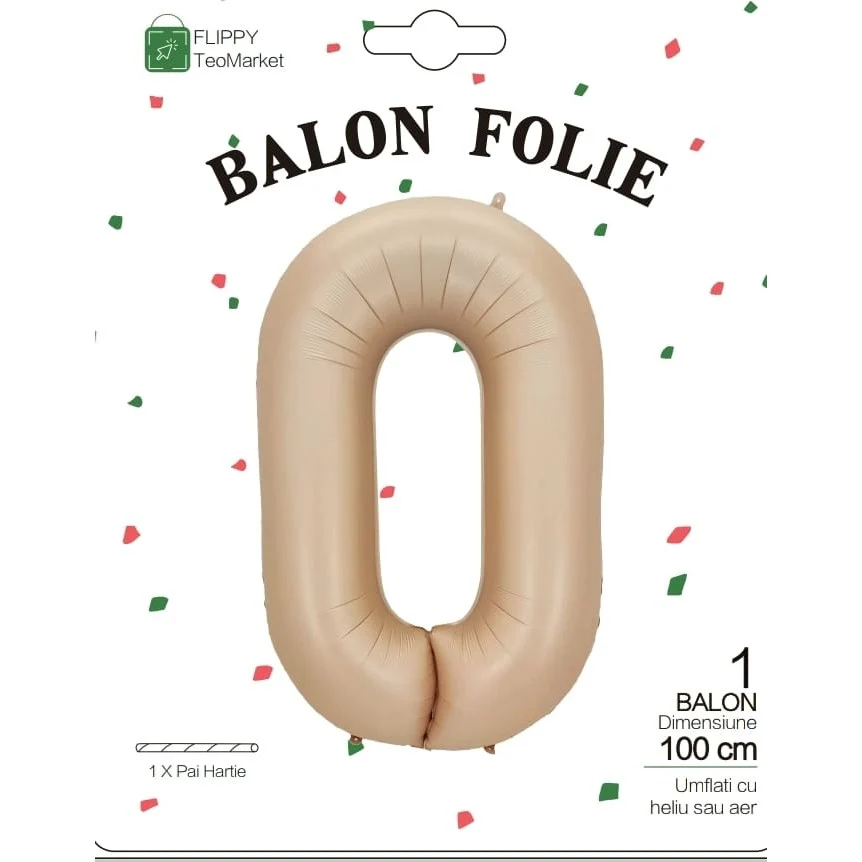 Fólia Lufi, Vivimall, 0-ás Számú, 100 cm, Egyedi Csomagolás, Szívószál Tartozék, Krémszínű