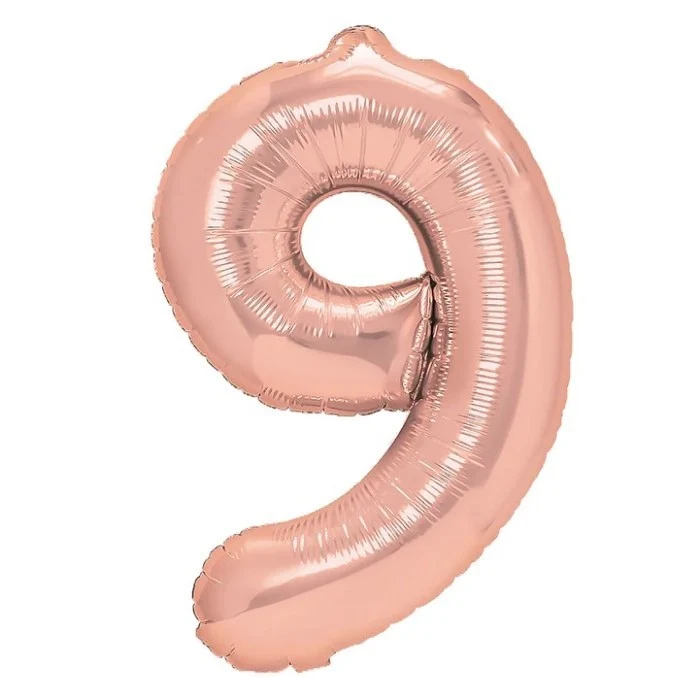 Vivimall fémes fólia lufi, szám figura, születésnapi téma, 80 cm, egyedi csomagolás, szívószál mellékelve, levegővel vagy...